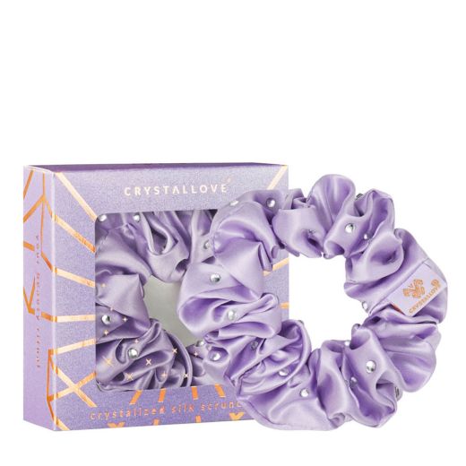 CRYSTALLOVE Crystalized Silk Scrunchie - Lilac