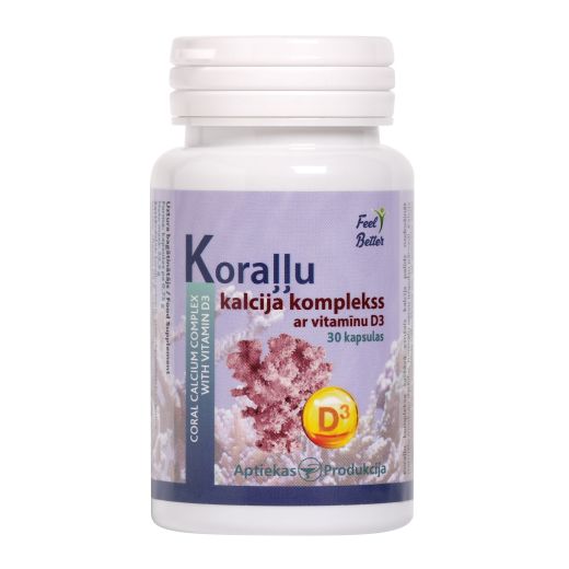 APTIEKAS PRODUKCIJA Koraļļu Kalcija Komplekss Ar Vitamīnu D3