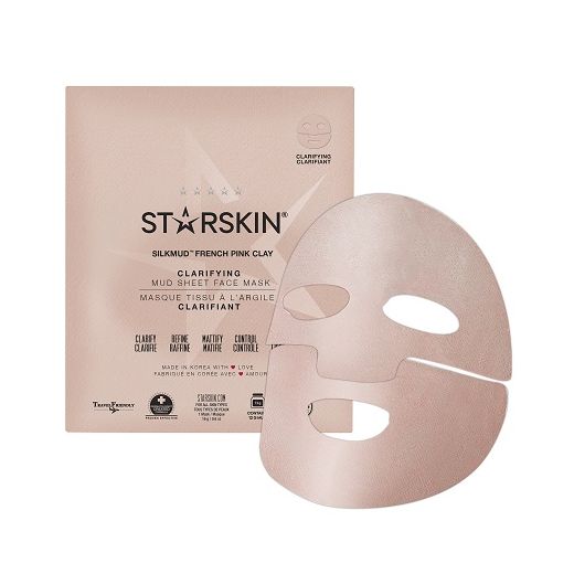 Starskin SILKMUD™ Pink French Clay Purifying Mud Sheet Mask  (Sejas maska)