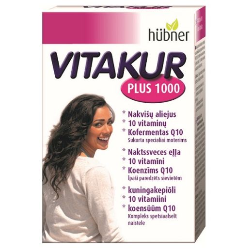 Vitakur Plus 1000 (Uztura bagātinātājs sievietēm ar vitamīniem un naktssveces eļļu)