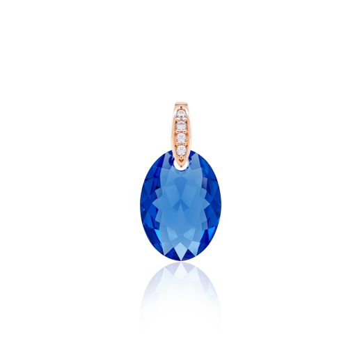 Marmara Sterling 925 Silver Pendant Sapphire Rose Gold