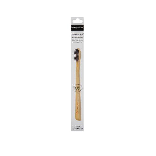 BAMBOO-UP Toothbrush For Adults, Black, Soft