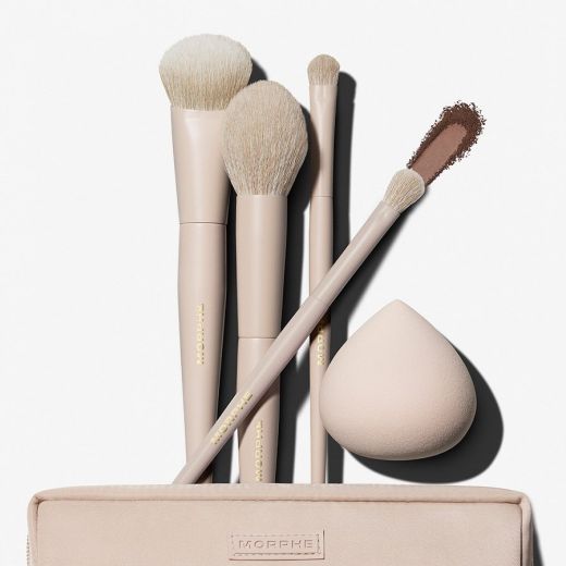 MORPHE Oat Latte 5-Piece Face & Eye Brush Set