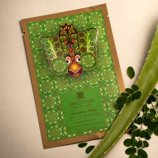 SPA CEYLON AYURVEDA WELLNESS  Moringa Herb Sheet Facial Masque 