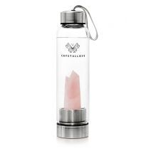 Crystallove Rose Quartz Bottle - Silver