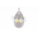 Marmara Sterling Drop Pendant - Crystal AB  (Kulons ar Swarovski Elementiem)