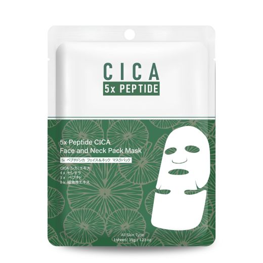 Mitomo Face-Neck Mask With 5 Types of Peptides and Medicinal Plant CICA