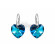 Marmara Sterling Heart Earrings - Bermuda Blue (Auskari ar Swarovski Elementiem)