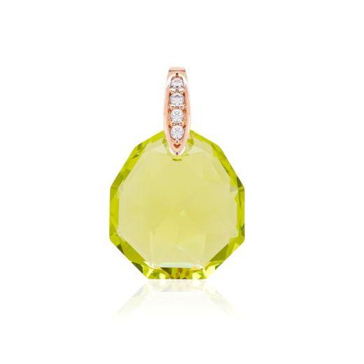 Marmara Sterling Majestic Pendant Rose Gold-plated Citrus Green