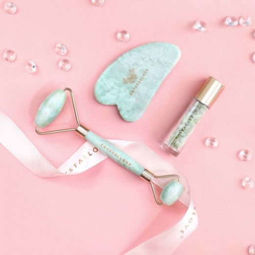 Crystallove Jade Roller and Gua Sha Set