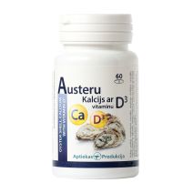 Aptiekas Produkcija Austeru Kalcijs ar D3 Vitamīnu